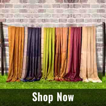 metallic linen saree