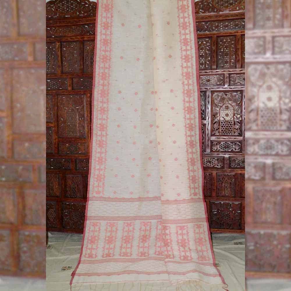 Legendary Premium Linen Handloom Jamdani Saree SLPJ13B 1