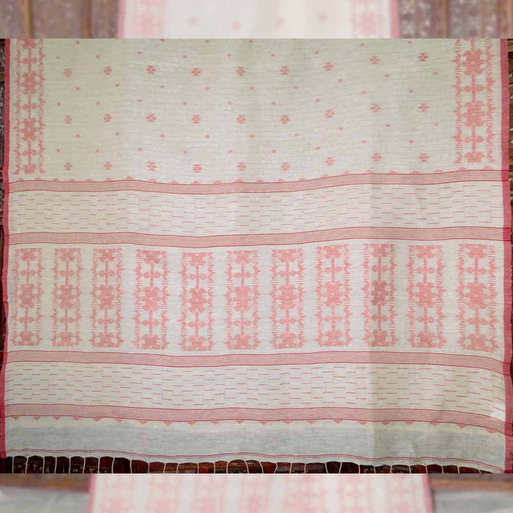 Legendary Premium Linen Handloom Jamdani Saree SLPJ13B 2
