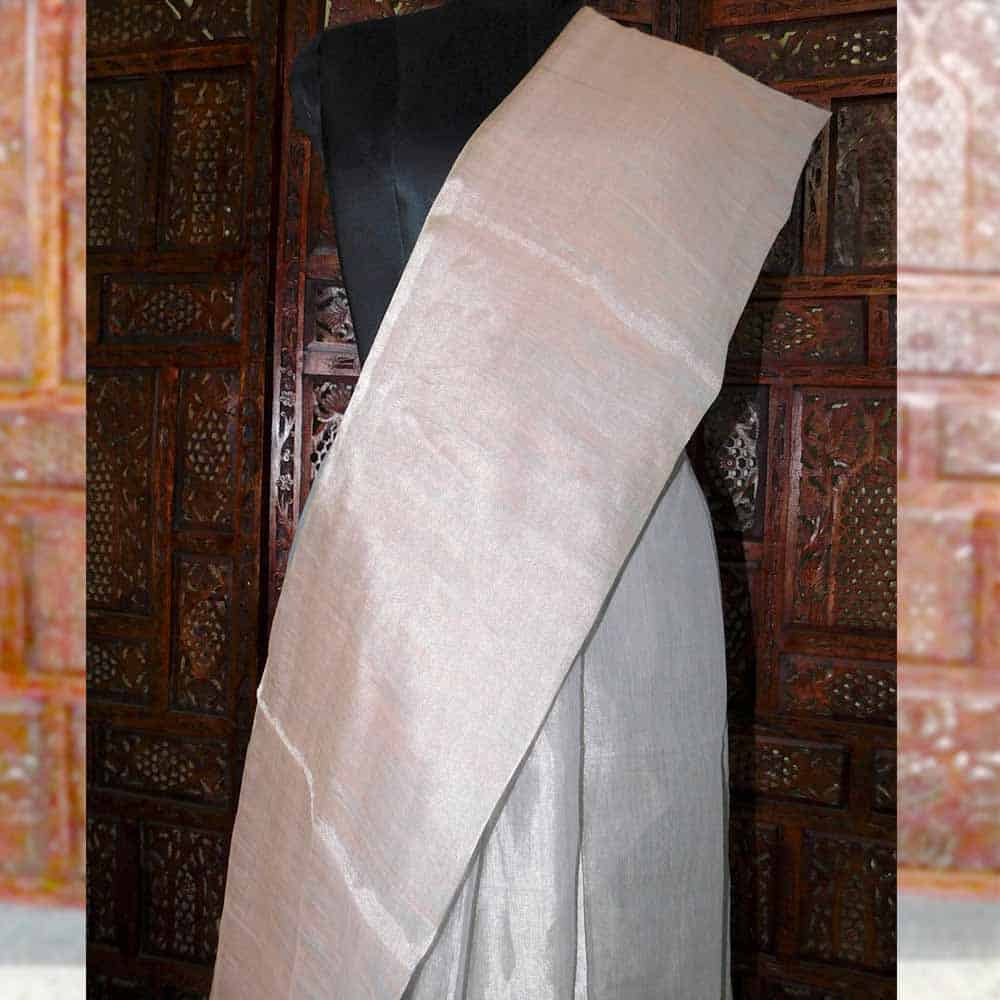 Luxurious Metalic linen Handloom Saree RAML34E 2