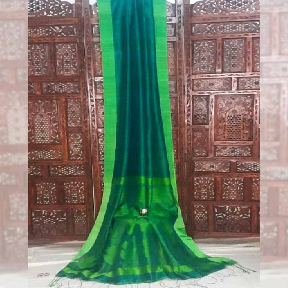 Makhmali Motka Tussar Handloom Jamdani Saree SMJ19C 1