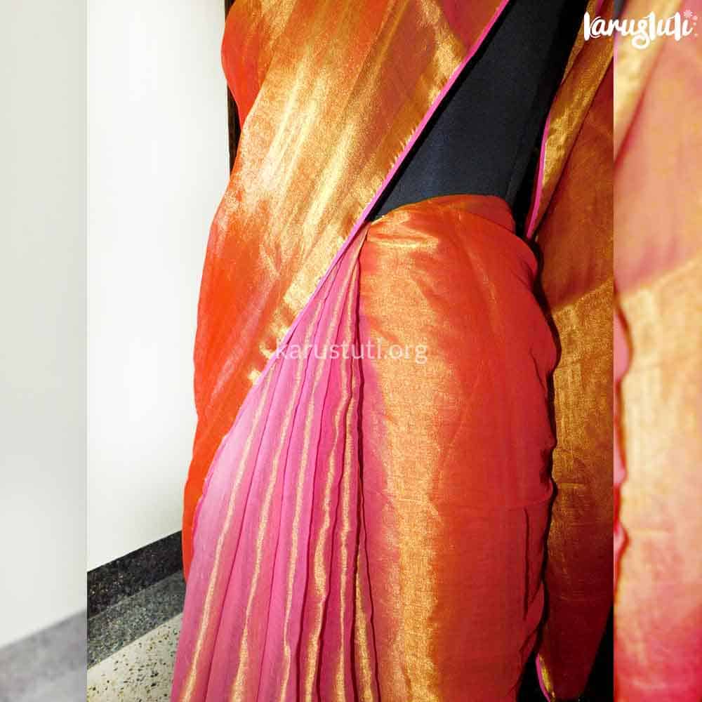 Luxurious Metalic linen Handloom Saree RAML33F 2a
